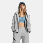 【UNDER ARMOUR】UA 女 Unstoppable Flc 連帽外套_1379842-011(灰色)