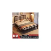 (店+)北歐鐵藝床 工業風床架 鐵工藝 黑鐵雙人床架 鐵藝單人床架 雙人鐵藝床 傢用雙人床 宿捨出租房鐵架床 宿捨學生床