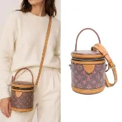【Louis Vuitton 路易威登】M55457 秀款CANNES拼色手提/肩背圓桶包(全新展示品-紅色)