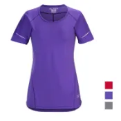  【Arcteryx 始祖鳥】女 Motus快乾短袖圓領衫 菊苣紅 木槿紫 機械灰 圓領T恤 排汗衣 運動上衣 18908