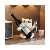 (店+)台灣公司 免運 招財貓 紅酒架 葡萄酒架 酒架 酒櫃客廳家居裝飾品 交換禮物 居家裝飾