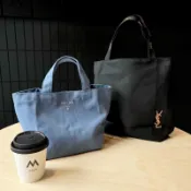 〈24H現貨當天寄〉YSL 帆布包 購物袋 手提袋 托特包 金色刺繡 厚實挺包 雜誌附錄包 手提包附錄包 雜誌包 外出包