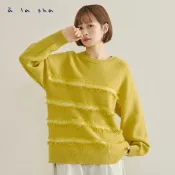 a la sha 條紋剪花造型針織毛衣