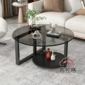 布拉格奇幻生活 玻璃茶几｜免運/公司貨｜圓形茶幾｜巖板新款客廳家用輕奢現代簡約小戶型創意臥室組合極簡｜BLG609101