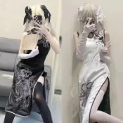 【川澤百貨】cos服緣之空春日野穹旗袍假發扇子cosplay全套御姐服裝套裝