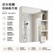 【GU TIN 谷天】60/70/80/90cm鏡櫃 香灰白色浴鏡 直角普通款鏡櫃 浴室儲物櫃 開放格儲物鏡櫃帶紙巾孔