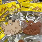 鴨日貨 日本 日本製 拉拉熊 懶懶熊 懶熊妹 大臉臉 真皮 皮革 鑰匙圈 吊飾