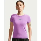 【NIKE 耐吉】短袖上衣 女 AS W NSW NK CHLL KNT MD CRP 運動 休閒 T恤 短版 紫 (IW1214544)