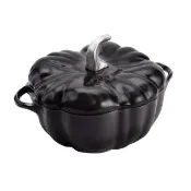 【STAUB】南瓜造型琺瑯鑄鐵鍋24cm-黑色(德國雙人牌集團官方直營)