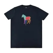 【Paul Smith】PAUL SMITH藍字印花LOGO色塊斑馬設計純棉短袖T恤(男款/海軍藍)