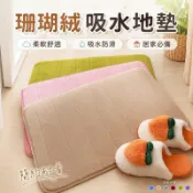 [2入]40x60cm絎縫珊瑚絨吸水地墊
