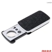 多功能便攜式 30X/60X/90X 高倍放大鏡,帶 2 個 LED 燈 1 個紫外線驗鈔燈珠寶放大工具