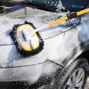 【桃園專營】汽車彎桿洗車拖把伸縮可伸縮長柄蠟拖彎柄軟毛擦車工具車用清潔刷洗車刷 長柄洗車刷 伸縮拖把 洗車 美容 用品