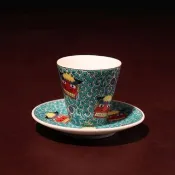 九谷燒 吉祥酒杯 豆皿 套組 獅子舞