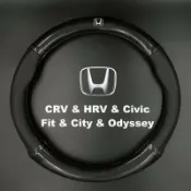 月鳥商社 本田Honda 卡夢碳纖維真皮方向盤套 CRV HRV Civic Fit City Odyssey透氣防滑保護