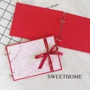 [🔺現貨] 隨貨附發票▶Sweet Home 手作卡片－質感大理石活頁式手工書／紅色＊活頁式回憶相本－生日 手工卡片