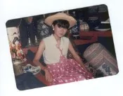 (蘭44)   周秀蘭  3*5沖洗照片一張，早期圓角相片，保存還不錯!