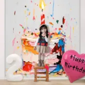 【芽米栗】最快隔日到 生日蛋糕背景布 生日掛布 生日掛旗 拍照背景 生日快樂 生日布條 派對背景 週歲佈置生日佈置