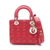 【DOKODEMO】[二手] Dior 手提包，LADY DIOR MY ABCDIOR，Lady Dior 小號 Cannage 兩用RED皮革，Lady Dior 兩用托特包，小號，女士。