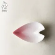 九土陶瓷家用筷架蘸料碟筷子架筷枕家用心型陶瓷筷托桌面小擺件調味碟花瓣造型陶瓷多用途筷架日式筷架醬料碟沾醬料CJR0600