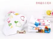 鞋鞋樂園-蜂巢純棉雙層紗布小方巾-口水巾-嬰幼兒手帕-兒童毛巾-帶掛繩-不挑款