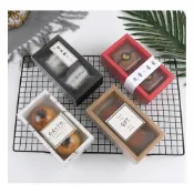 (店+)嚴選SHOP 2格半透明磨砂抽屜盒 雪媚娘盒 牛皮月餅盒 新年雪花奶酥 蛋黄酥盒 牛軋糖盒 中秋禮盒包裝盒 C149