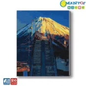 Manto數字油畫DIY【富士山夢之大橋】台灣製-釘好內框套組 日本花海歐洲風景 成人減壓藝術 兒童啟蒙玩具 生