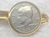 手工製經典時尚1964美國總統肯尼迪硬幣精緻領帶夾非派克51 61 75義大利元起標DUNHILL萬寶龍585K金尖