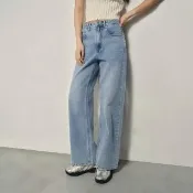 【GIORDANO 佐丹奴】韓系選品 女裝純棉中低腰牛仔長褲(多色任選)
