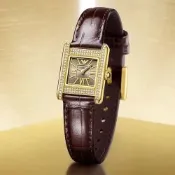 EMPORIO ARMANI Two-Hand 晶鑽方形雙針女錶 開學購物季 送禮首選-20x26mm AR11705