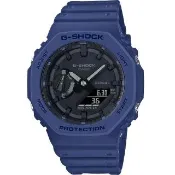 【CASIO 卡西歐】G-SHOCK  八角雙顯電子錶-藍 送禮 禮物 推薦(GA-2100-2A)