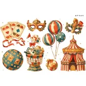 【6 月新品】20-134-0314 卡典西德貼紙 馬戲團風格