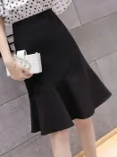 銀聯網日用品生活館 年春季新款女裝流行半身裙子春款高腰包臀魚尾裙中長款女裙夏1入
