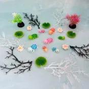 【A-ONE 匯旺】大頭烏龜家族 荷葉 蓮花 可愛公仔 微景觀造景 盆栽布置擺件 玩具套裝