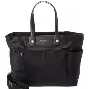 【MARC JACOBS】黑色尼龍輕量大款手提斜背托特媽媽包