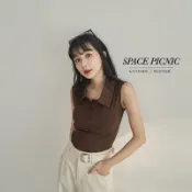 Space Picnic｜polo領針織無袖上衣-5色【2503321】