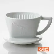 (店+)【CAFEC】三洋CAFEC 有田燒扇形濾杯 102款/白色梯形 有田燒 精品咖啡
