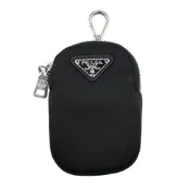 【DOKODEMO】二手 Prada 1TT119 Re-Nylon 迷你手拿包，附鑰匙扣，三角形 Logo，黑色