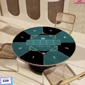 名品屋💖圓形德州撲克桌布水晶絨墊子加厚靜音耐髒桌墊棋牌室籌碼專用檯布668