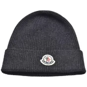 【MONCLER】經典品牌LOGO針織羊毛帽(炭灰色J20913B70500-A9342-UNI)