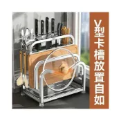 (店+)304不銹鋼廚房刀架置物架放菜板菜刀架筷子籠一體刀具砧板收納架