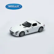 【WELLY 威利】1:24 賓士 Mercedes-Benz SLS AMG 經典跑車模型 24025W(白色)