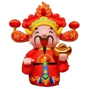 【poko】大款充氣財神爺 (2.4公尺 新年裝飾品 春節擺飾 過年主題 場景布置 店面 廟宇藝術 氣模拱門