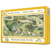 (店+)【VOX】【拼圖貓】VOX - BRAMBLY HEDGE 野薔薇村的快樂老鼠們 野餐前的忙碌 666片拼圖 VE1000-198