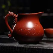 宜興原礦紫砂公道杯 功夫茶具配件 茶海陶瓷分茶器 高檔茶漏套裝 手作茶器