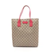 【DOKODEMO】【二手】Gucci GG Supreme 托特包 91249 米色/粉紅色 PVC塗層帆布皮革 GG Supreme 女士托特包 二手 B