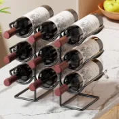 輕奢現代簡約紅酒架 歐式酒櫃置物架 創意菱形格葡萄酒架 臺灣出貨限時優惠