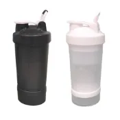 (店+)運動搖搖杯500ML 贈雪克球(多功能三層搖搖杯 蛋白粉搖搖杯 健身搖搖杯 刻度搖搖杯 奶昔健身杯)