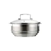 【Le Creuset】Tri-ply不鏽鋼蒸架20cm-附蓋(銀色)
