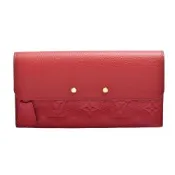 LV M61831經典Pont-Neuf系列Monogram壓紋牛皮釦式長夾(紅色)